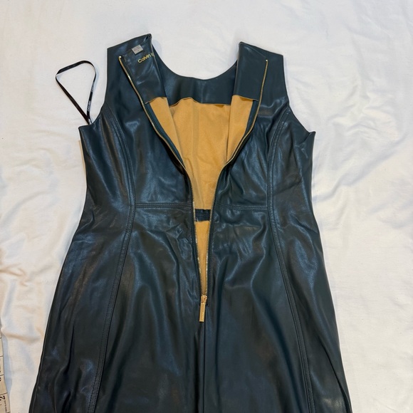 Calvin Klein green faux leather dress - Picture 8 of 11